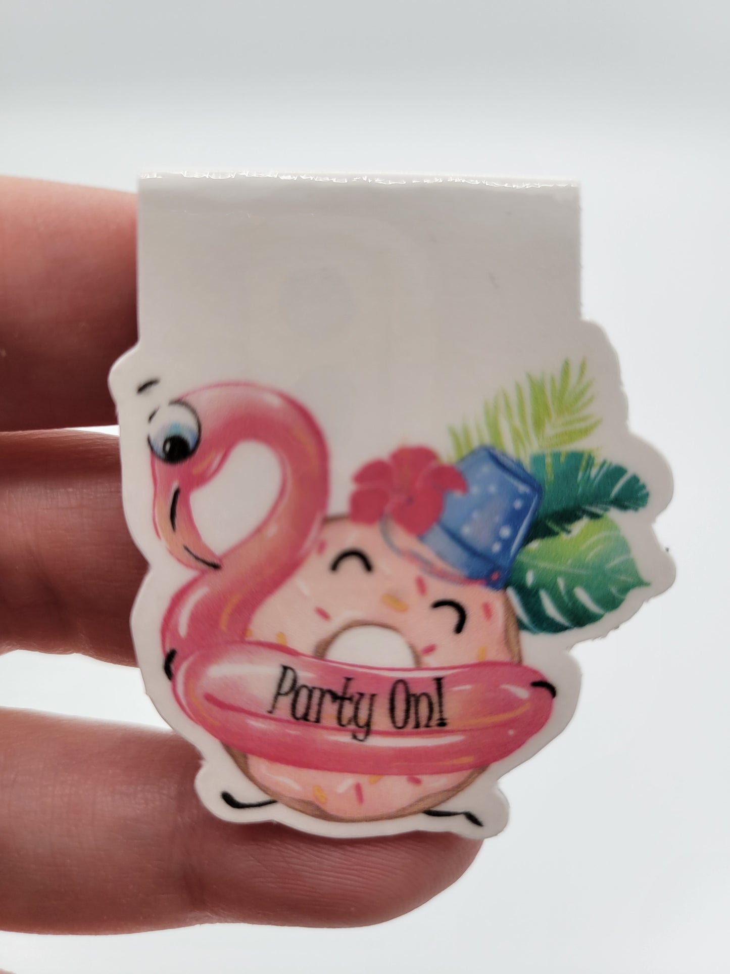 0139 - Donut Worry Flamingo - Magnetic Bookmark