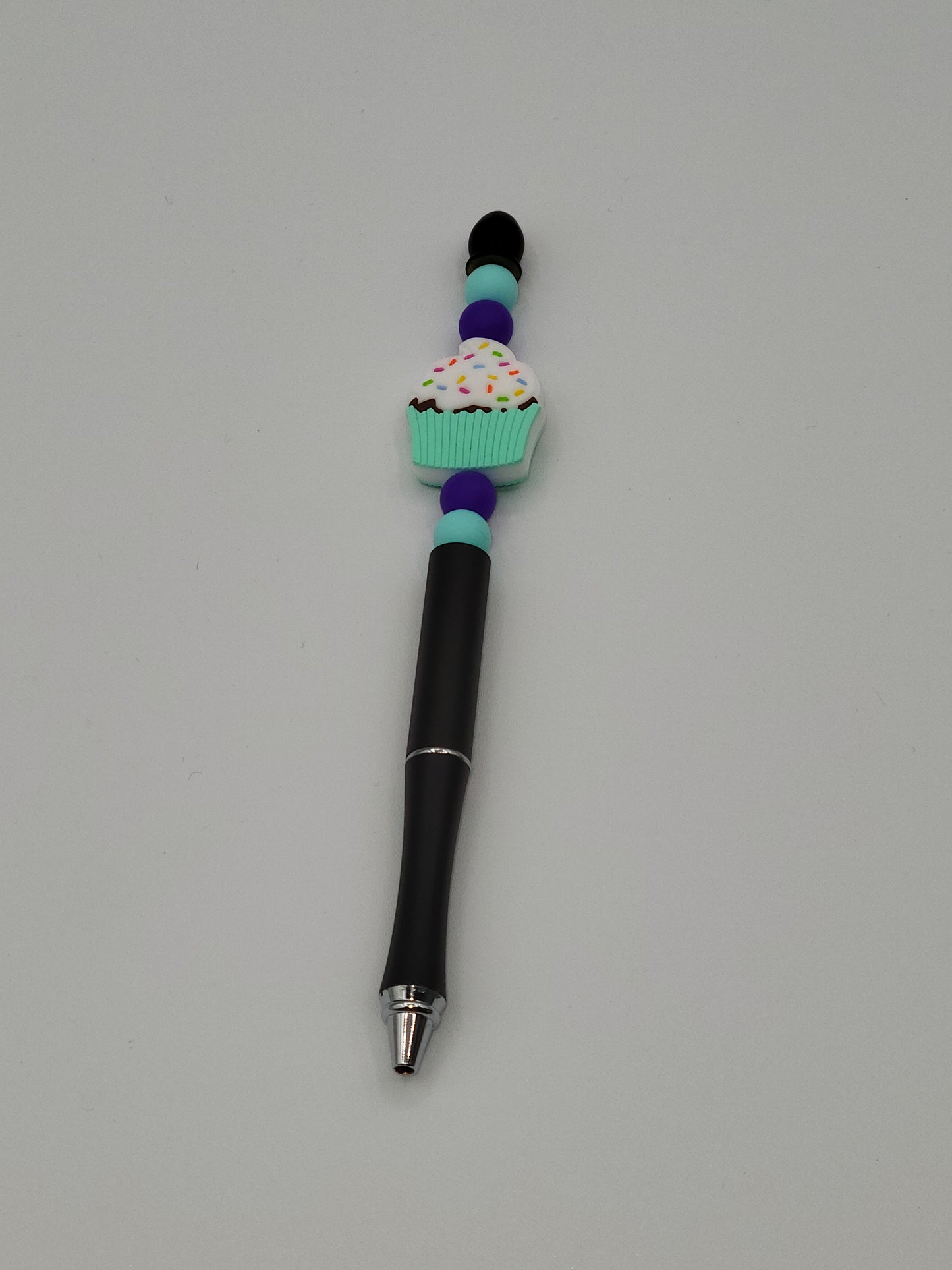 Celebration Cupcake Beaded Refillable Metal Pen