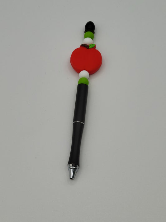 Red Apple Beaded Refillable Metal Pen