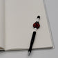 Lady Bug Beaded Refillable Metal Pen