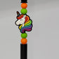 Colourful Unicorn Beaded Refillable Metal Pen