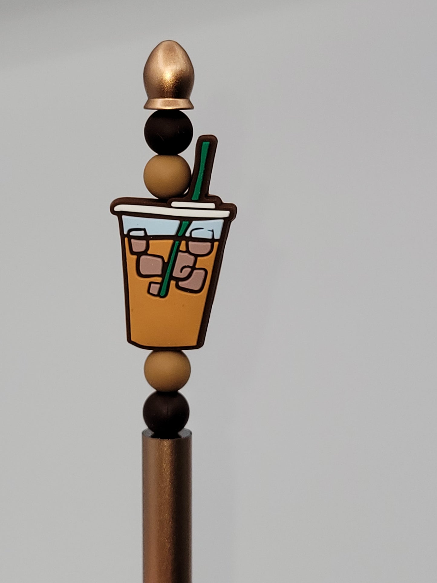Iced Coffee Beaded Refillable Metal Pen