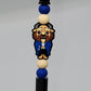 Grumpy Creature in Blue Beaded Refillable Metal Pen
