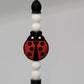 Lady Bug Beaded Refillable Metal Pen