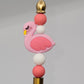 Flirty Flamingo Beaded Refillable Metal Pen