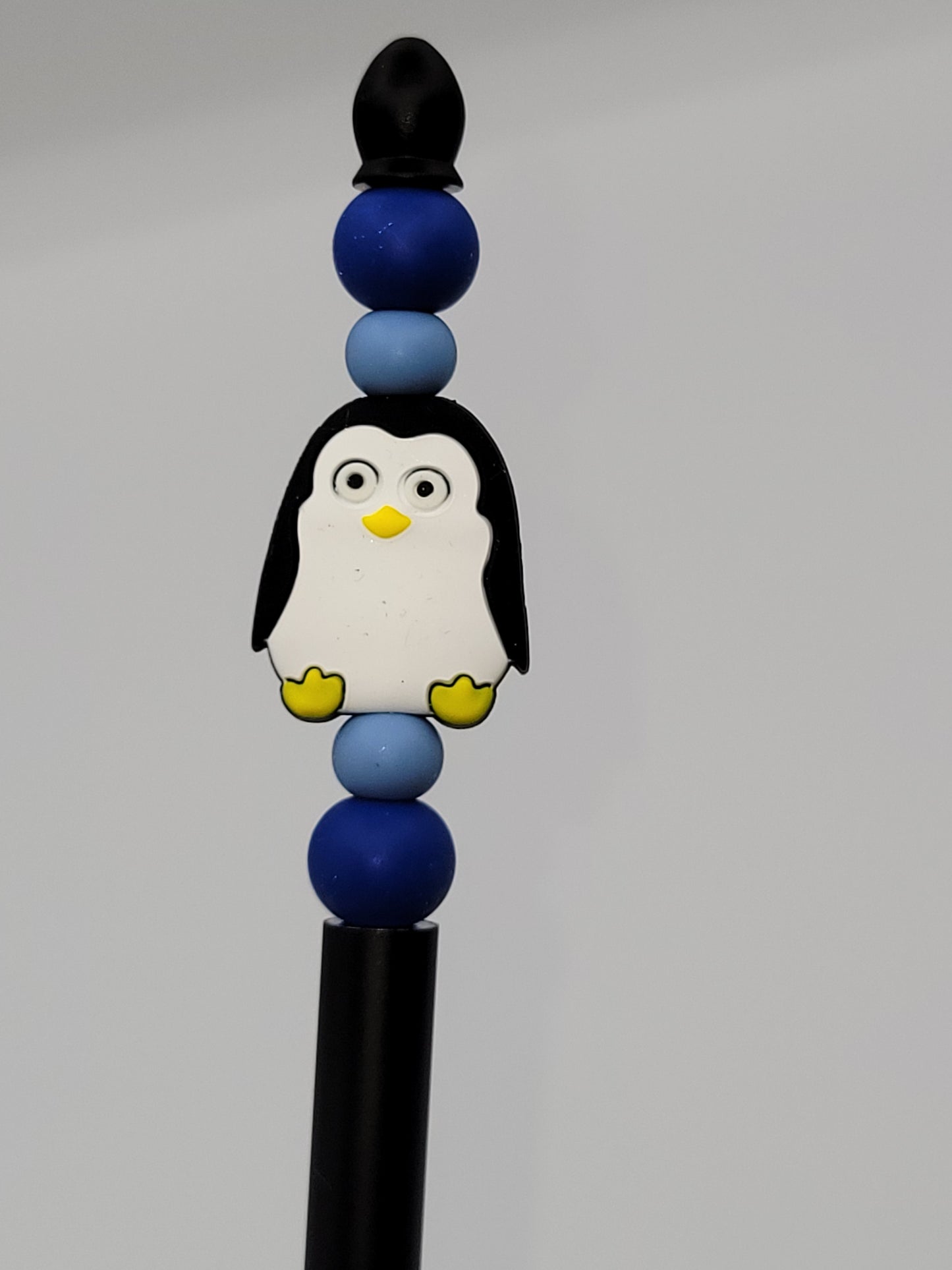 Colour Me Penguin Beaded Refillable Metal Pen
