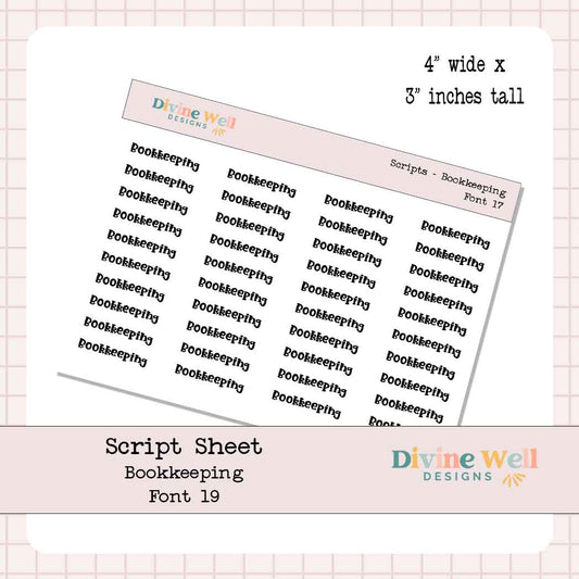 F0018 | Bookkeeping Script | Planner Stickers