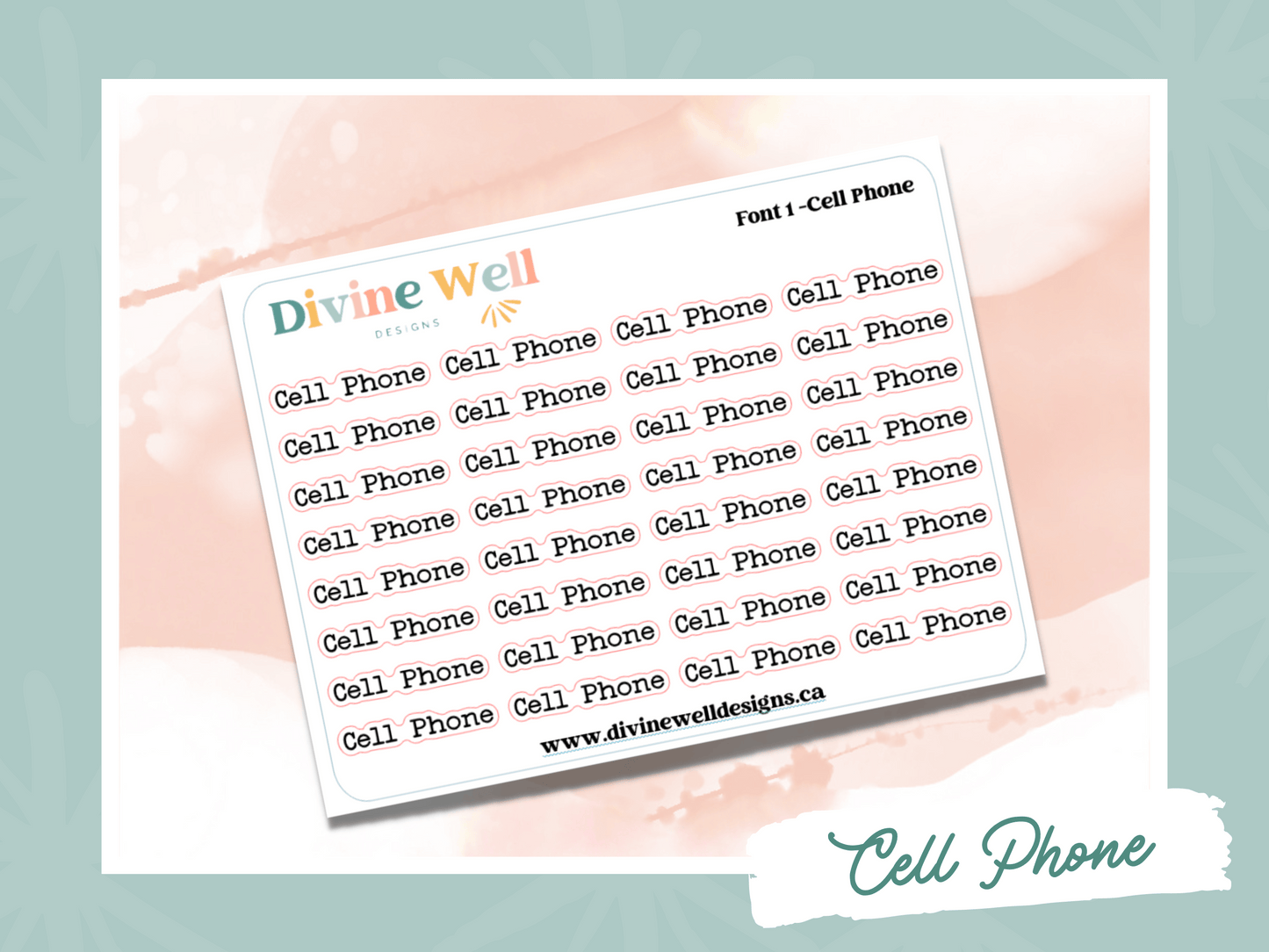F01.0004 | Cell Phone Script | Planner Stickers