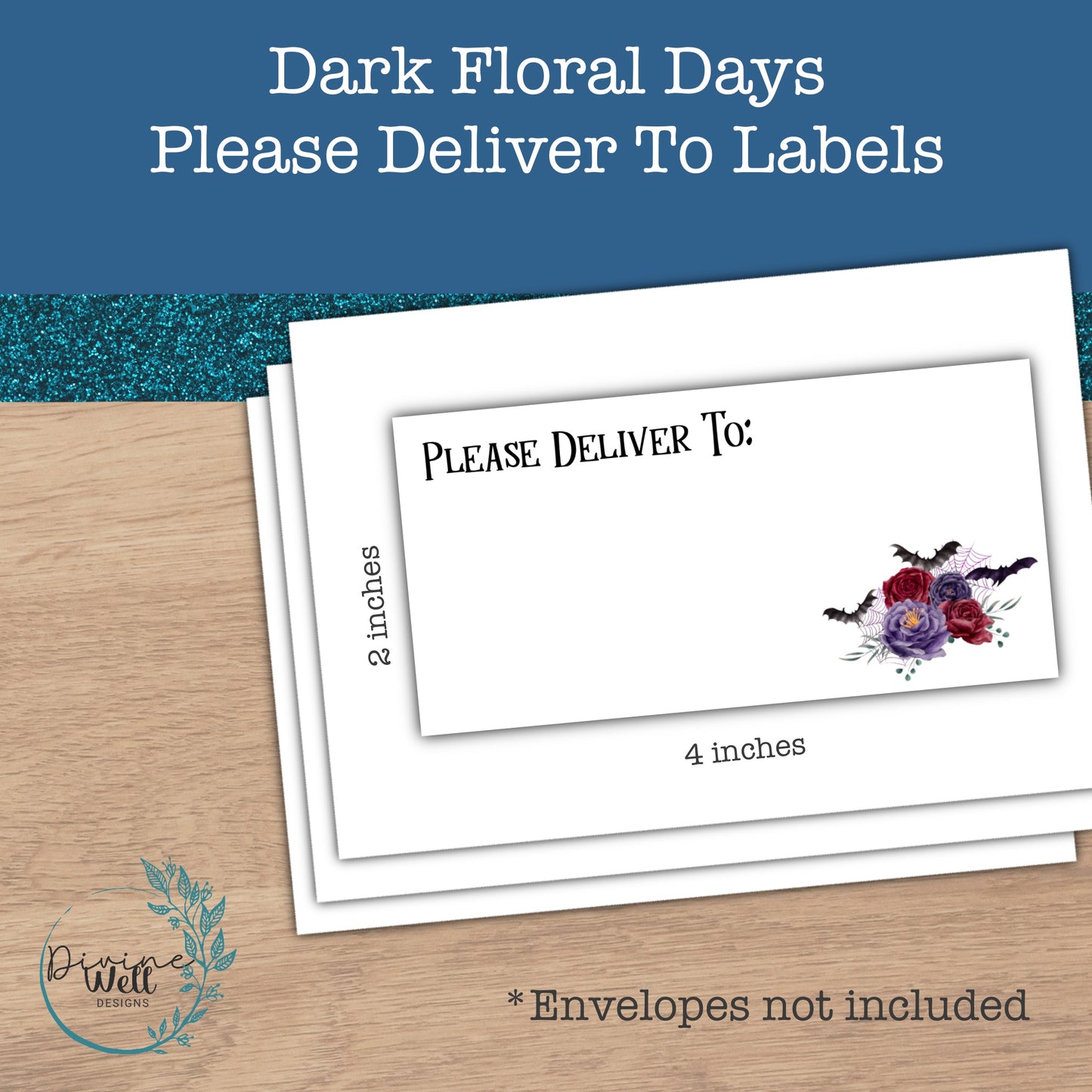 0163 - Dark Floral Days - Please Deliver To Labels
