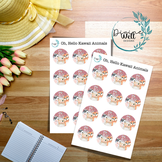 0114.1- Cute Kawaii Animal - Envelope Seals