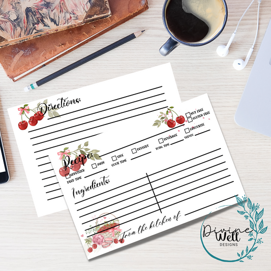 0121 - Cherry Picked - 4x6 Recipe Cards (10 pk)