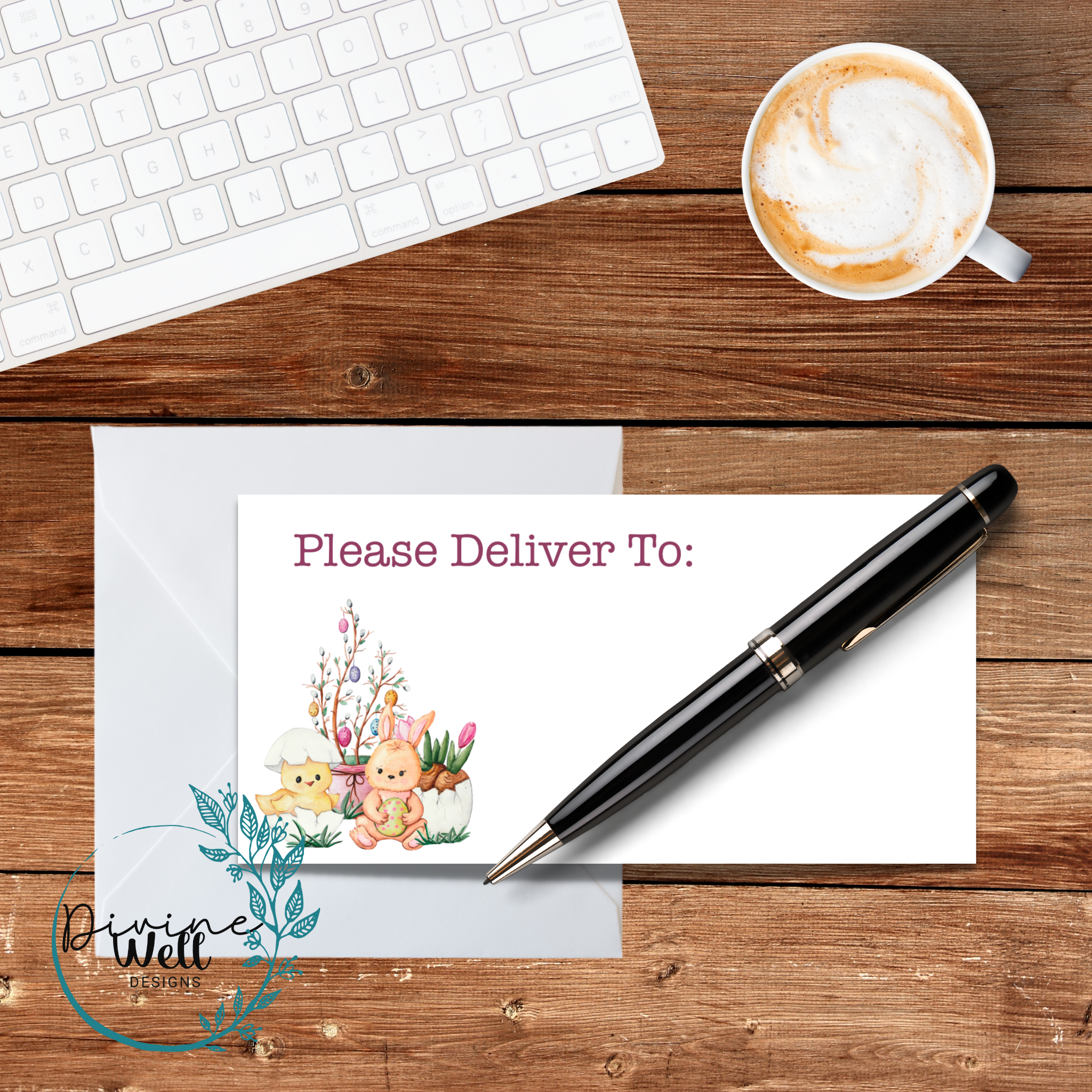 0092 - Watercolour Spring - Please Deliver To Labels