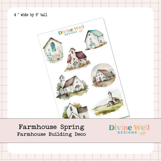 0242 - Farmhouse Spring - Decorative Sticker Sheet