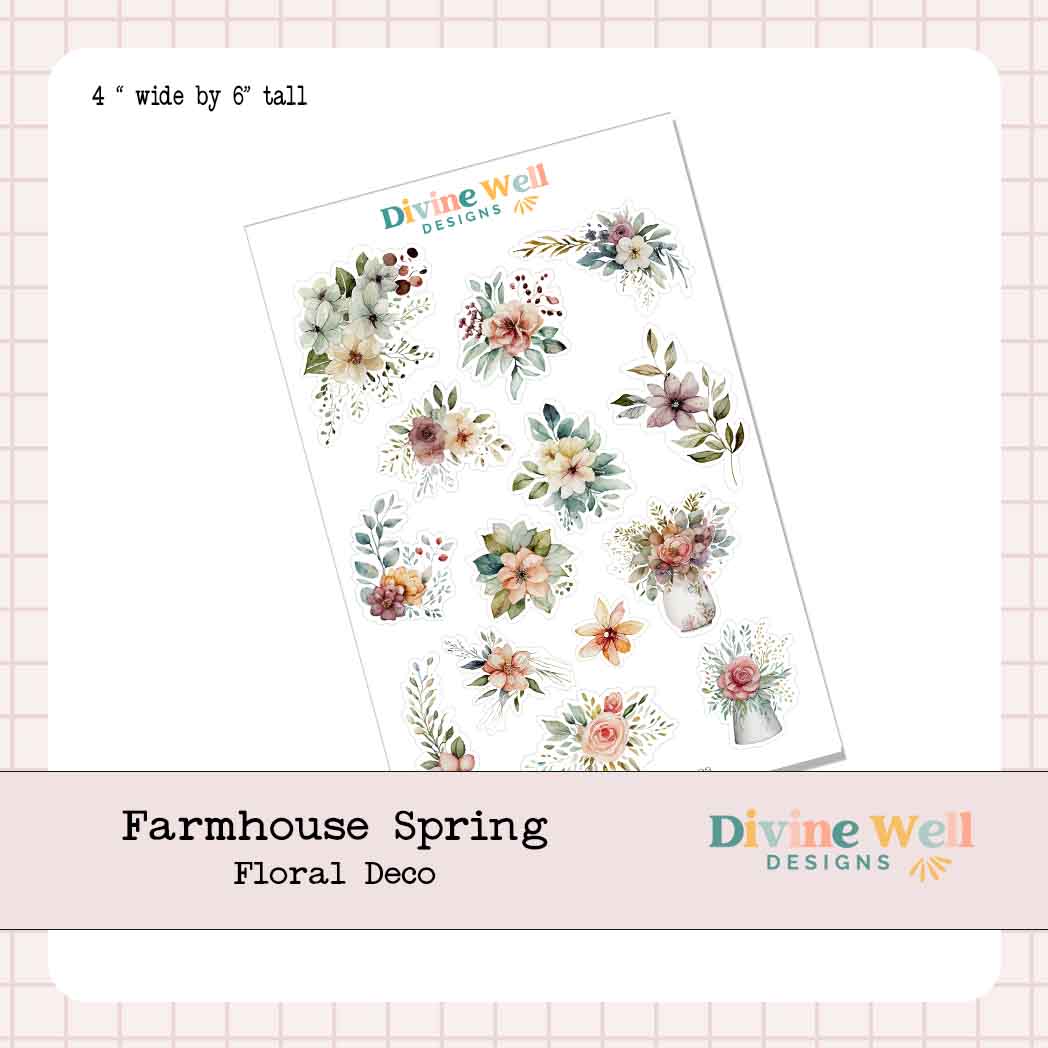 0242 - Farmhouse Spring - Decorative Sticker Sheet