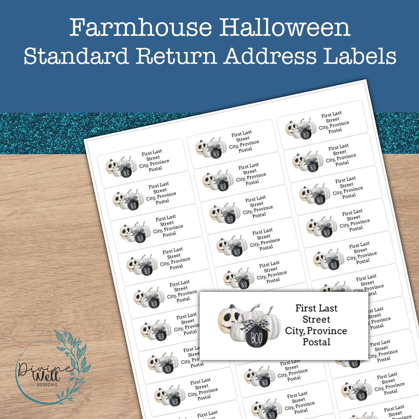 0162 - Farmhouse Halloween - Custom Return Address Labels