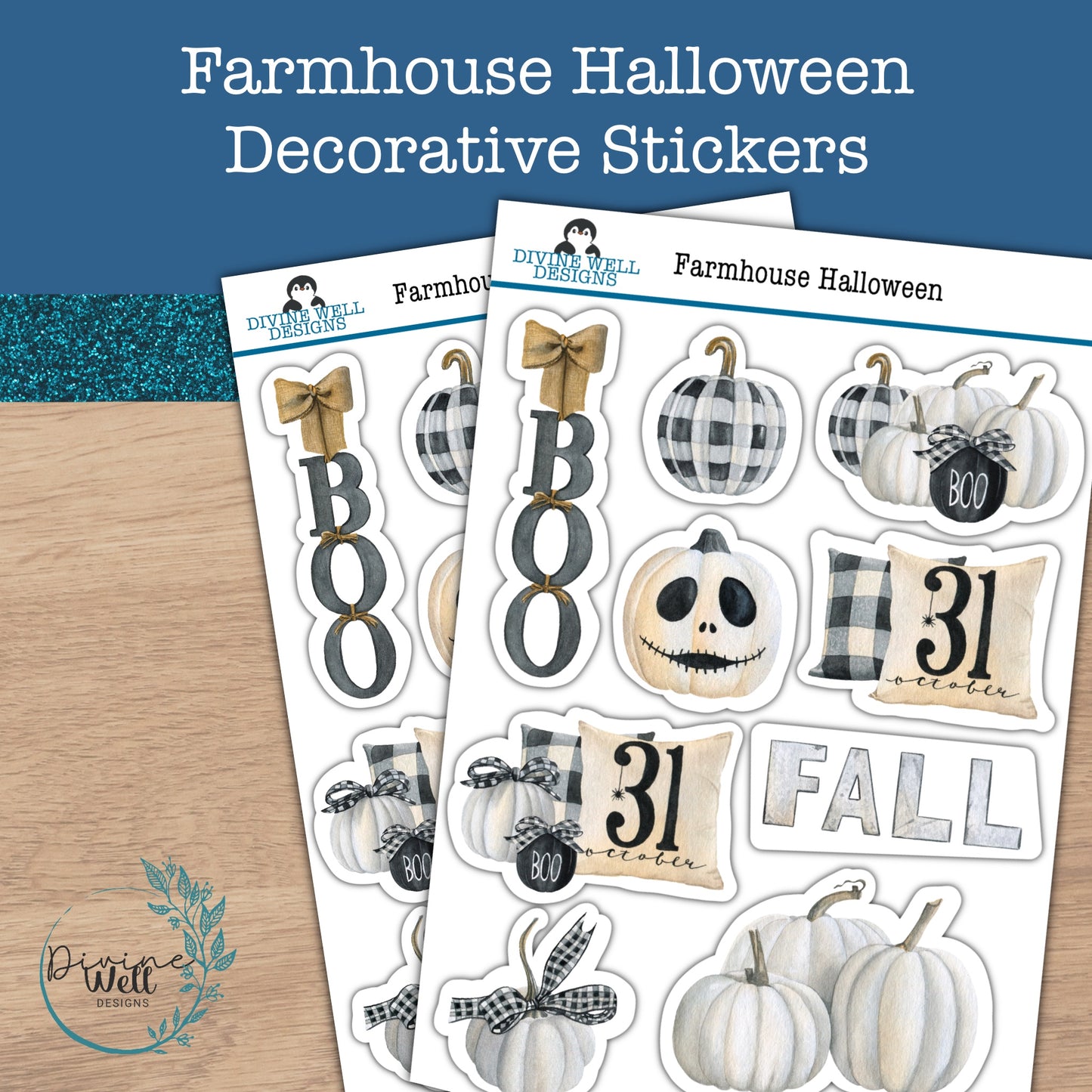 0162 - Farmhouse Halloween - Decorative Sticker Sheet