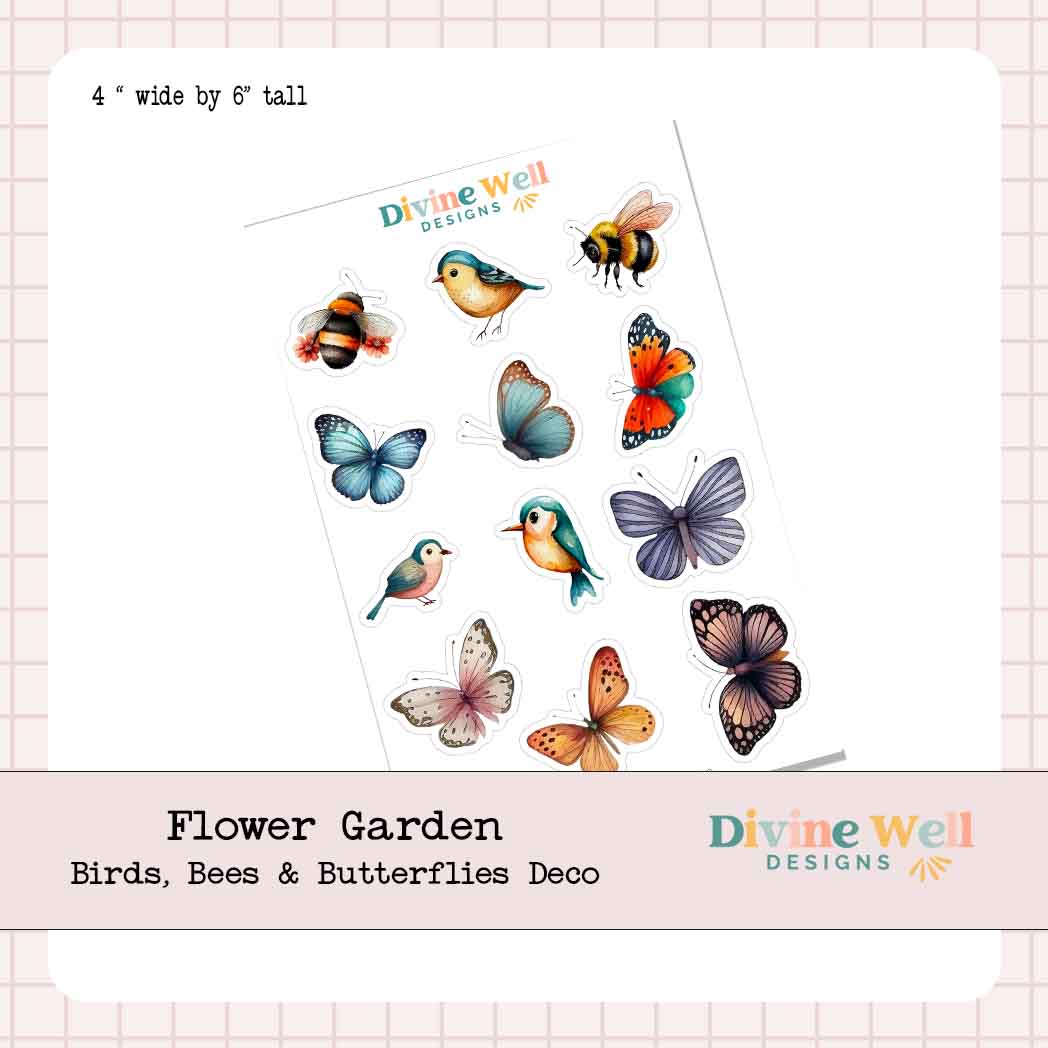 0243 - Flower Garden - Decorative Sticker Sheet