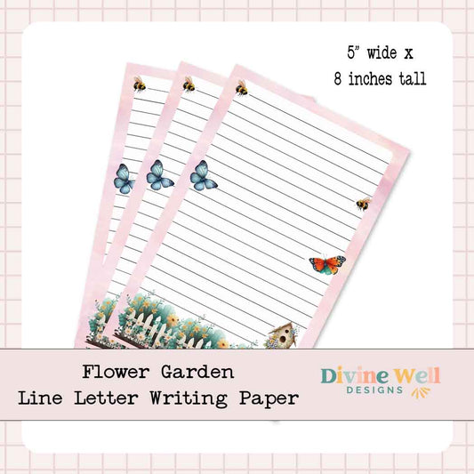 0243 - Flower Garden - Half Letter Writing Stationery Paper