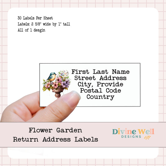 0243 - Flower Garden - Custom Return Address Labels