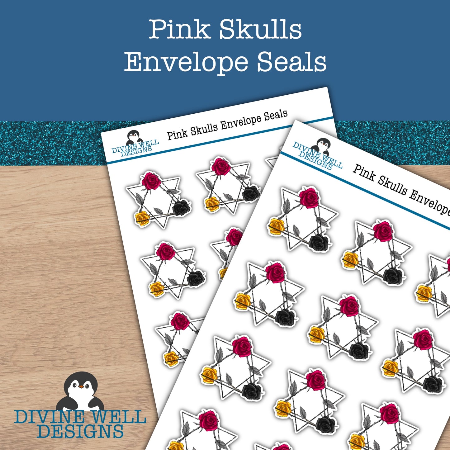 0161 - Pink Skulls - Envelope Seals