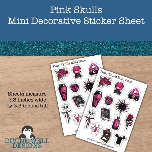0161 -  Pink Skulls - Decorative - Mini Sheet