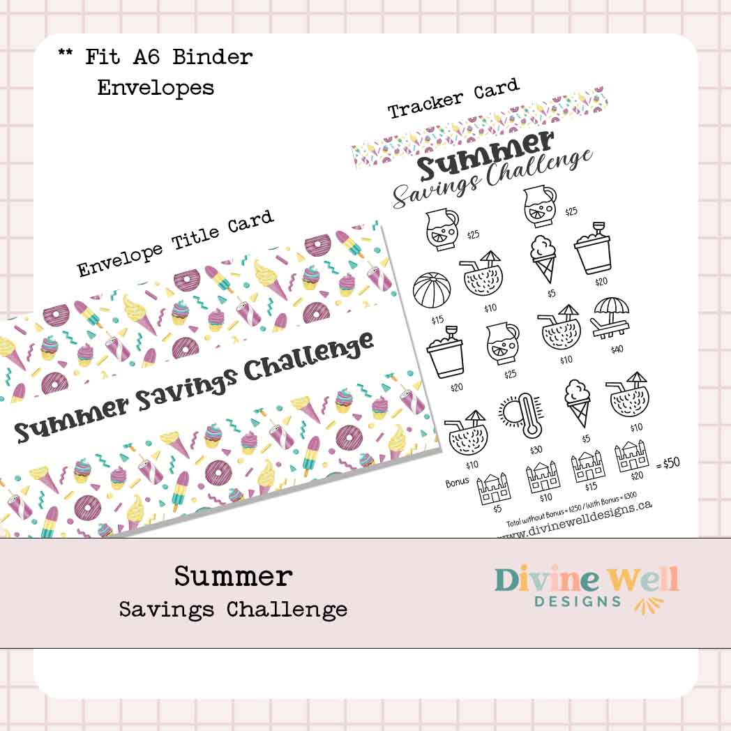 Summer Savings Challenge | A6 Cash Envelope | Cash Savings Tracker