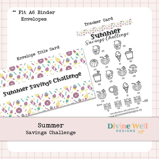 Summer Savings Challenge | A6 Cash Envelope | Cash Savings Tracker