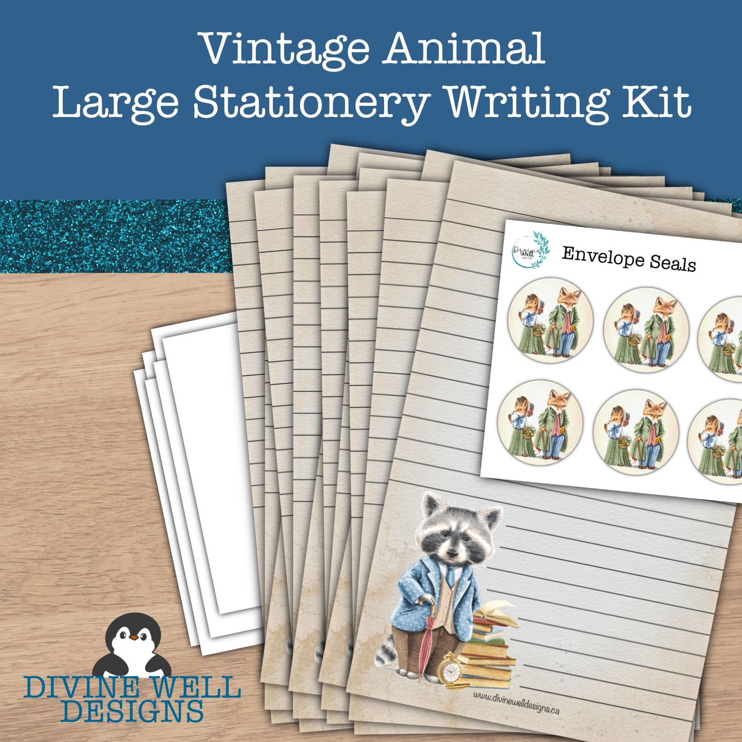 0115 - Vintage Animals - Letter Writing Kit