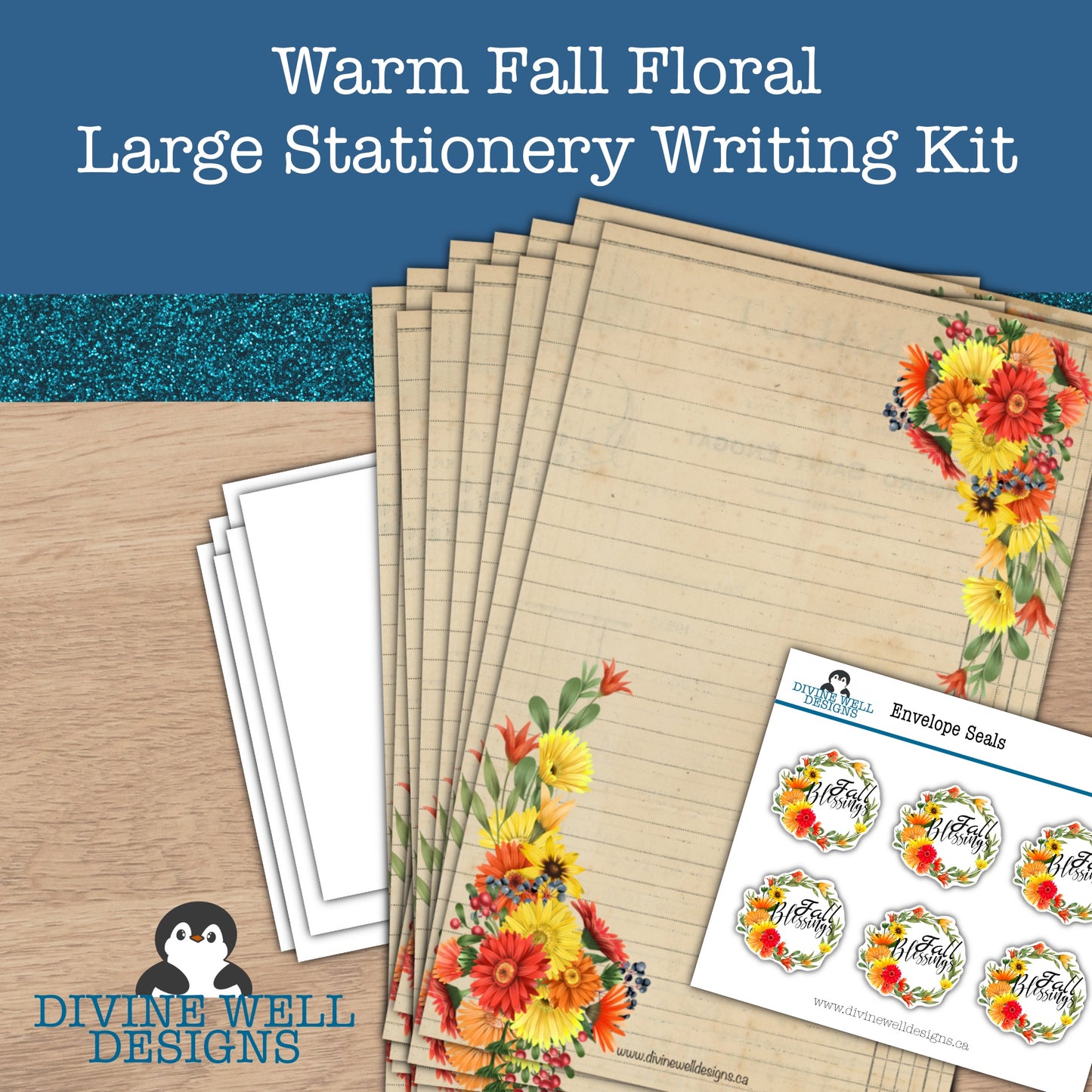 0151 - Warm Fall Florals - Letter Writing Kit