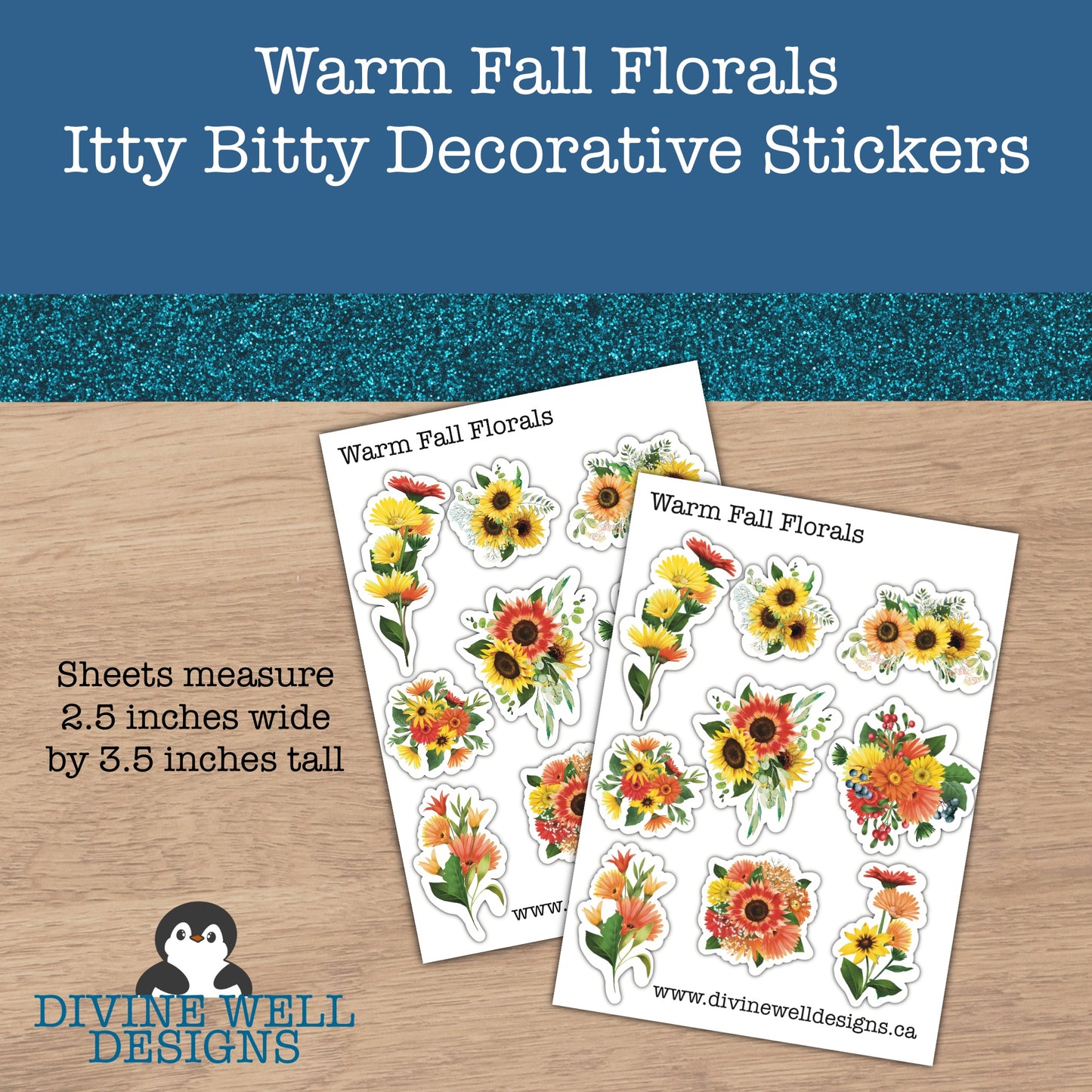 0151 -  Warm Fall Florals - Decorative - Mini Sheet