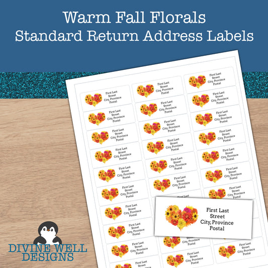 0151 - Warm Fall Floral - Custom Return Address Labels