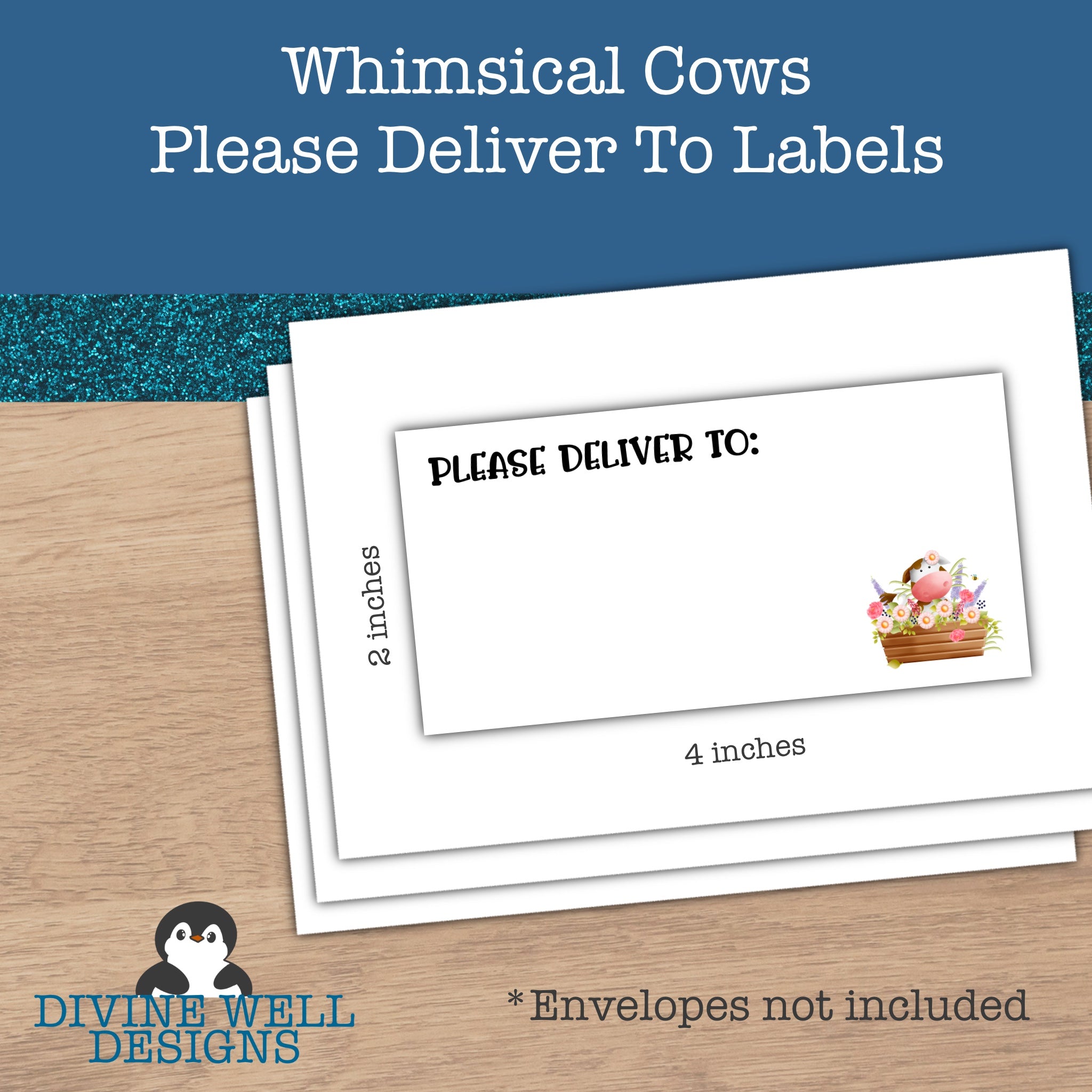 0138 - Whimsical Cows - Please Deliver To Addressing Labels