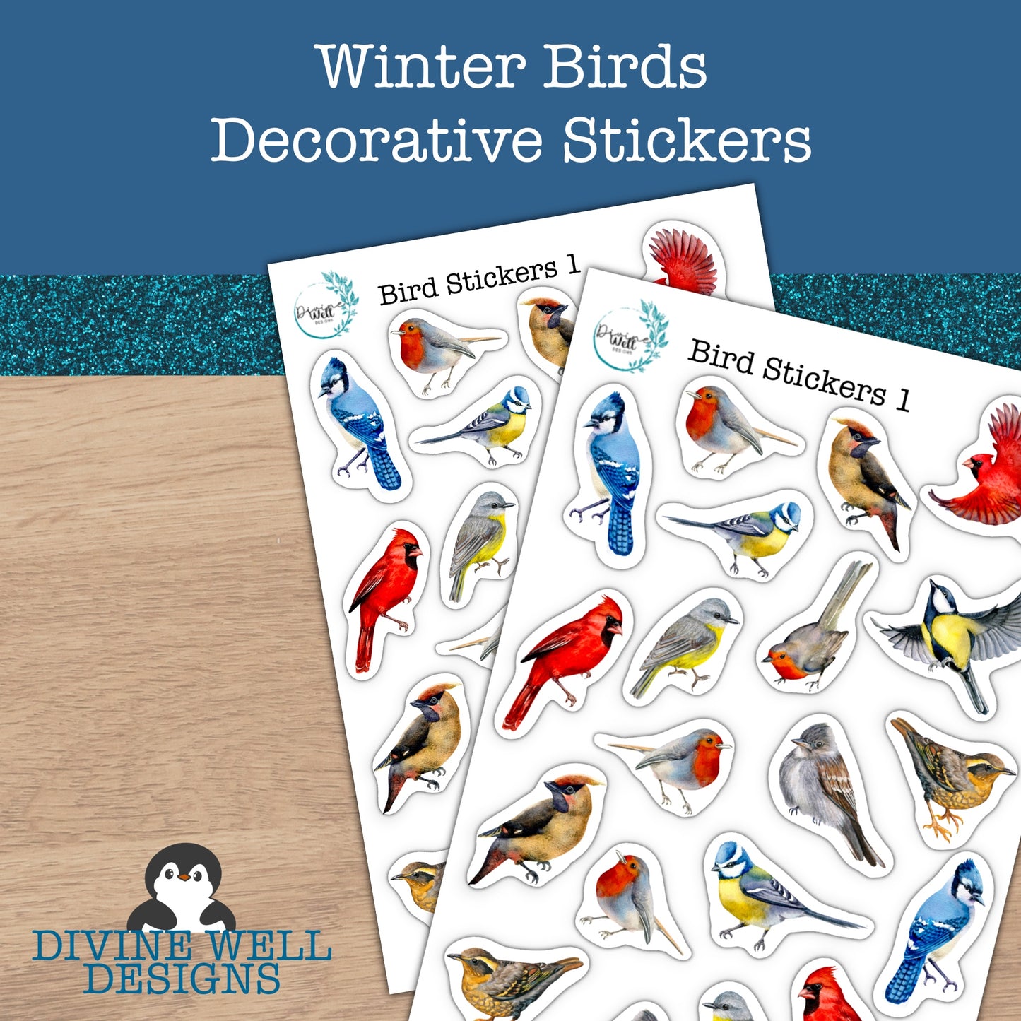 0158 - Winter Birds - Decorative Sticker Sheet